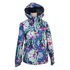 Volcom Slogan Womens S Insulated Jacket Snowboard Ski Coat Hooded Gorpcore